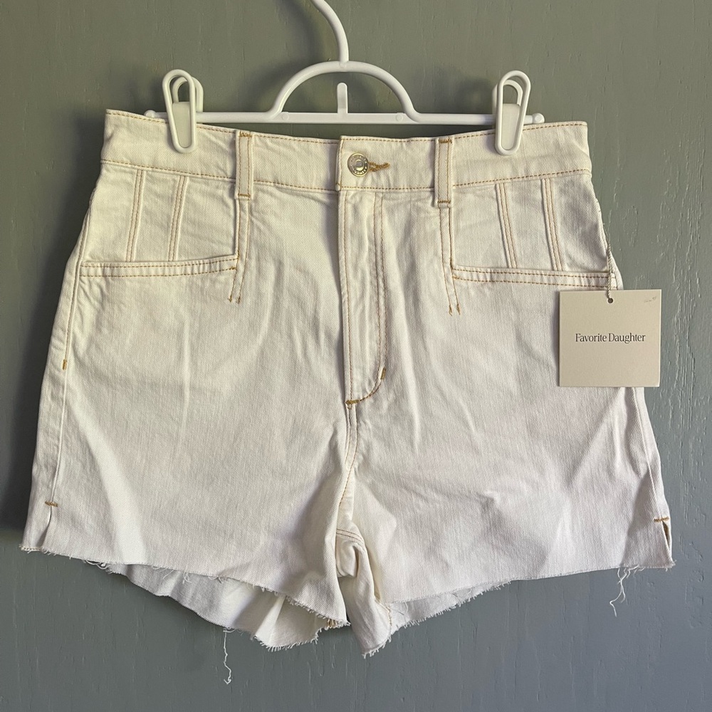 NWT Favorite Daughter The Jodie White Super High Rise Waist Shorts Women’s 27”